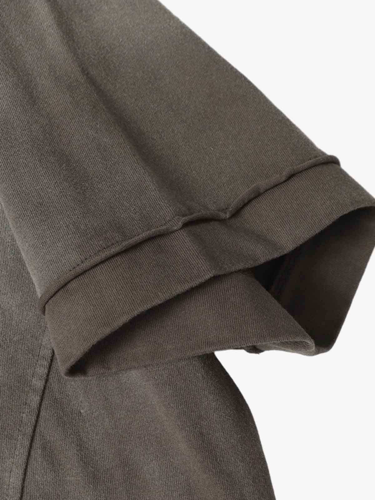 Faux Suede Oversized Short Sleeve T-Shirt with Ribbed Trim and Panel Design 