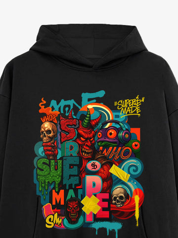 Thesupermade Devil Street Graffiti Carnival Hoodie 