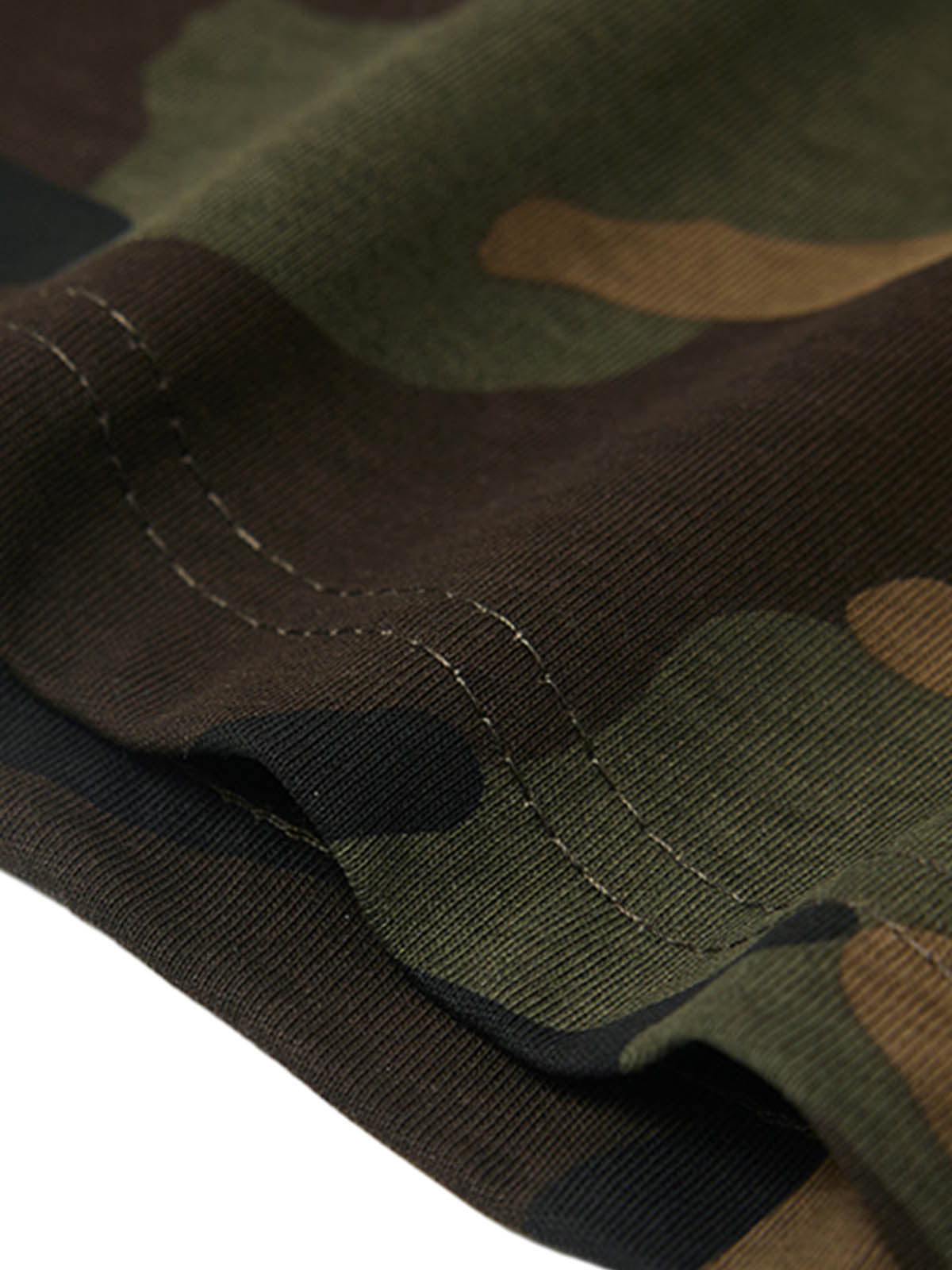 Camouflage Embroidered Letter T-shirt