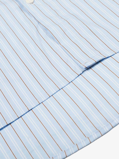 Fun Graffiti Striped Graphic Button-Up Shirt