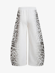 Leopard Curved Seam Wide-Leg Pants