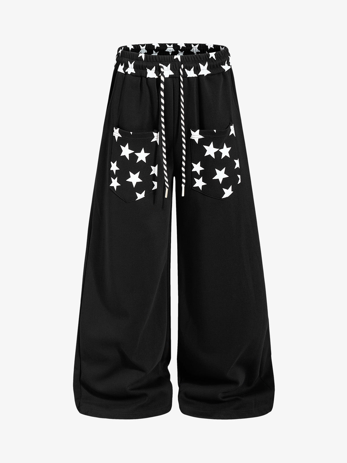 Star Print Pocket Baggy Sweatpants