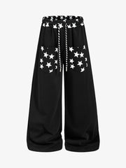 Star Print Pocket Baggy Sweatpants