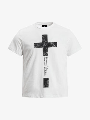 Distressed Cross Graphic T-Shirt 