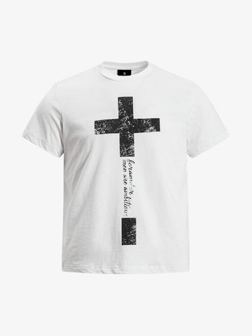 Distressed Cross Graphic T-Shirt 