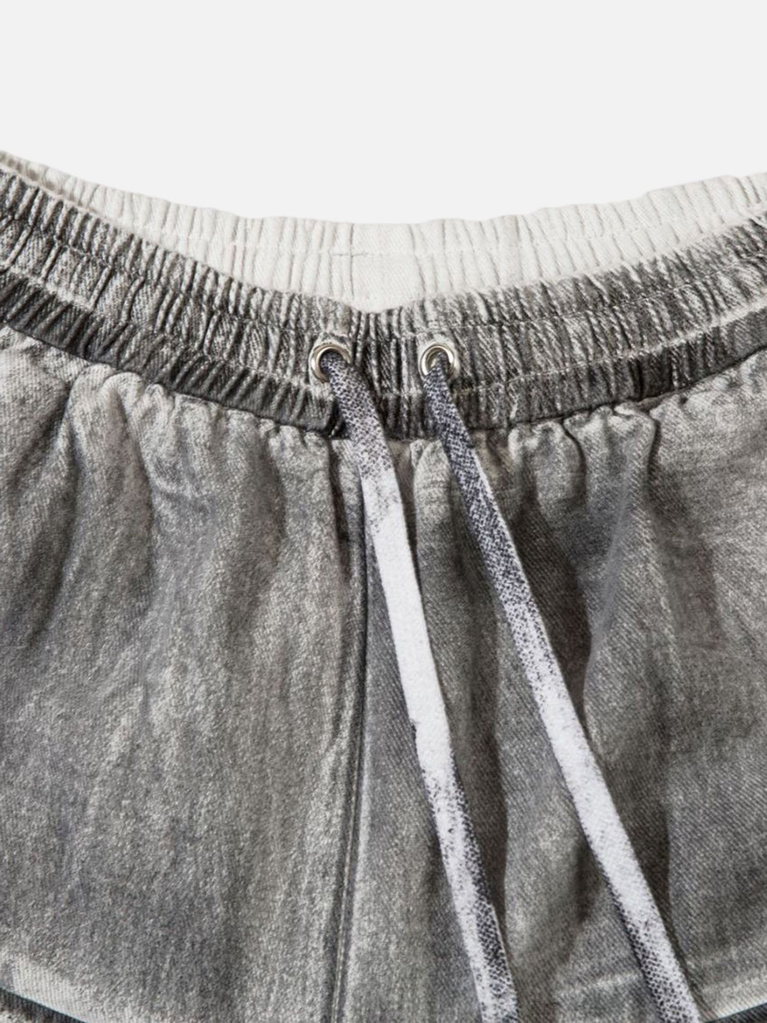 Street Fashion Heavy Industry Distressed Pocket Shorts