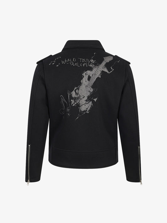 Street Rock Print Work Jacket