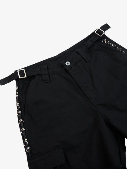 Supermade Retro Distressed Print Heavyweight Canvas Baggy Pants 