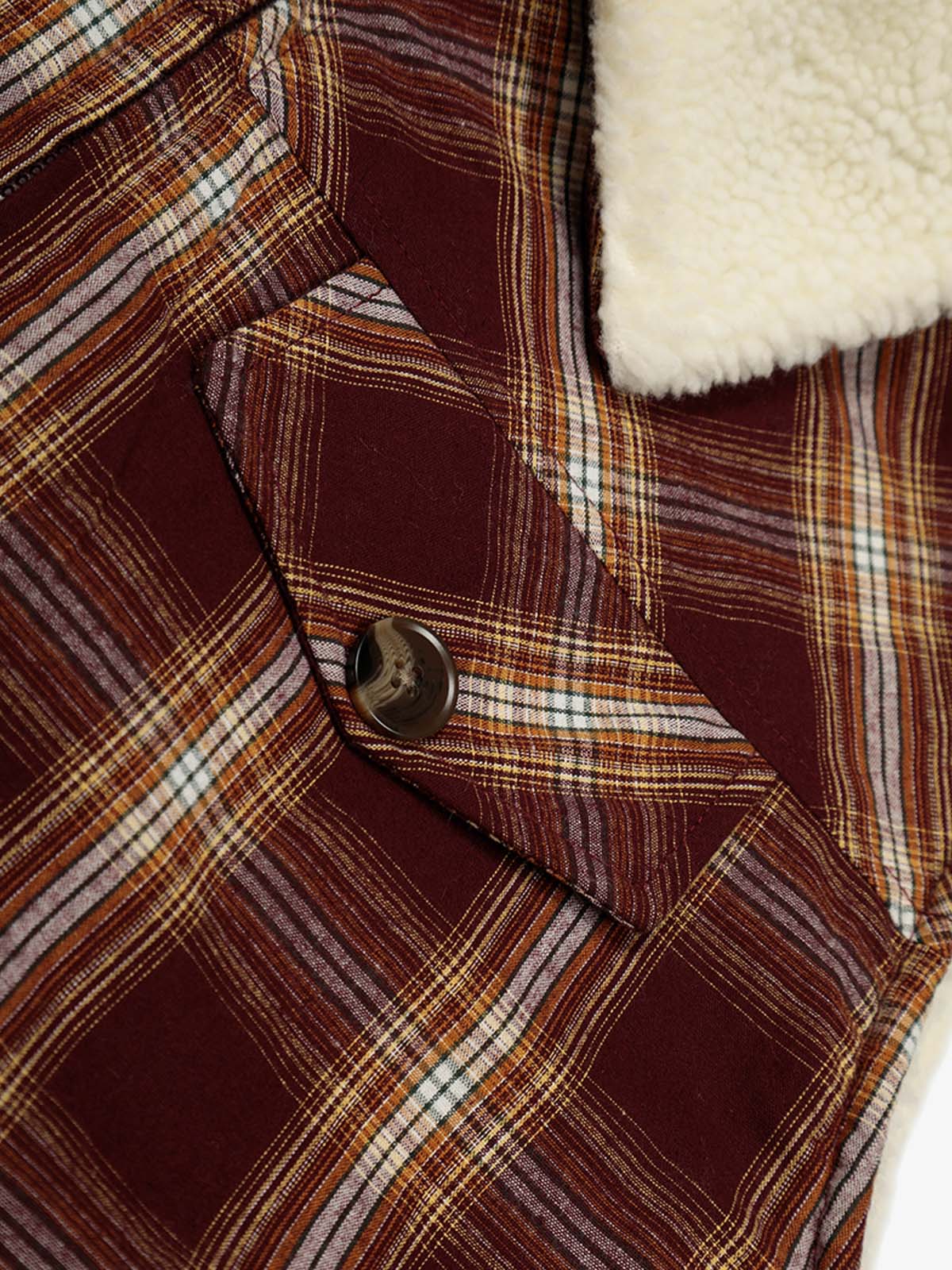 Plaid Vest with Sherpa Collar - Stylish and Warm for Everyday Wear 