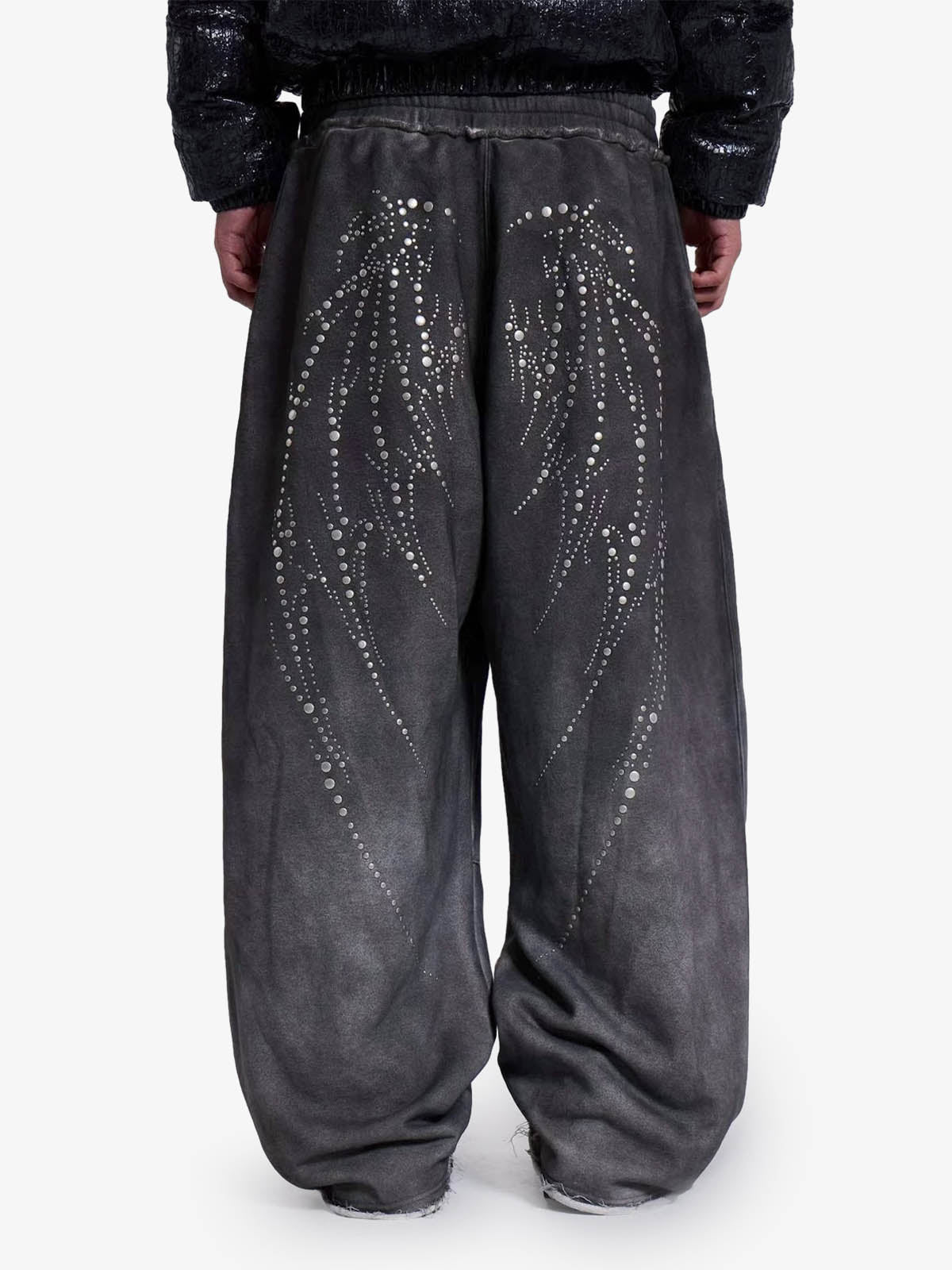 Distressed Wing Stud Baggy Sweatpants