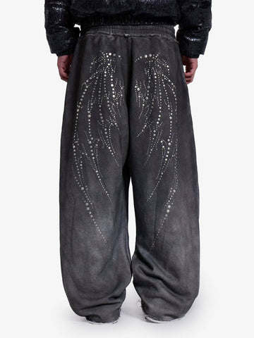 Distressed Wing Stud Baggy Sweatpants
