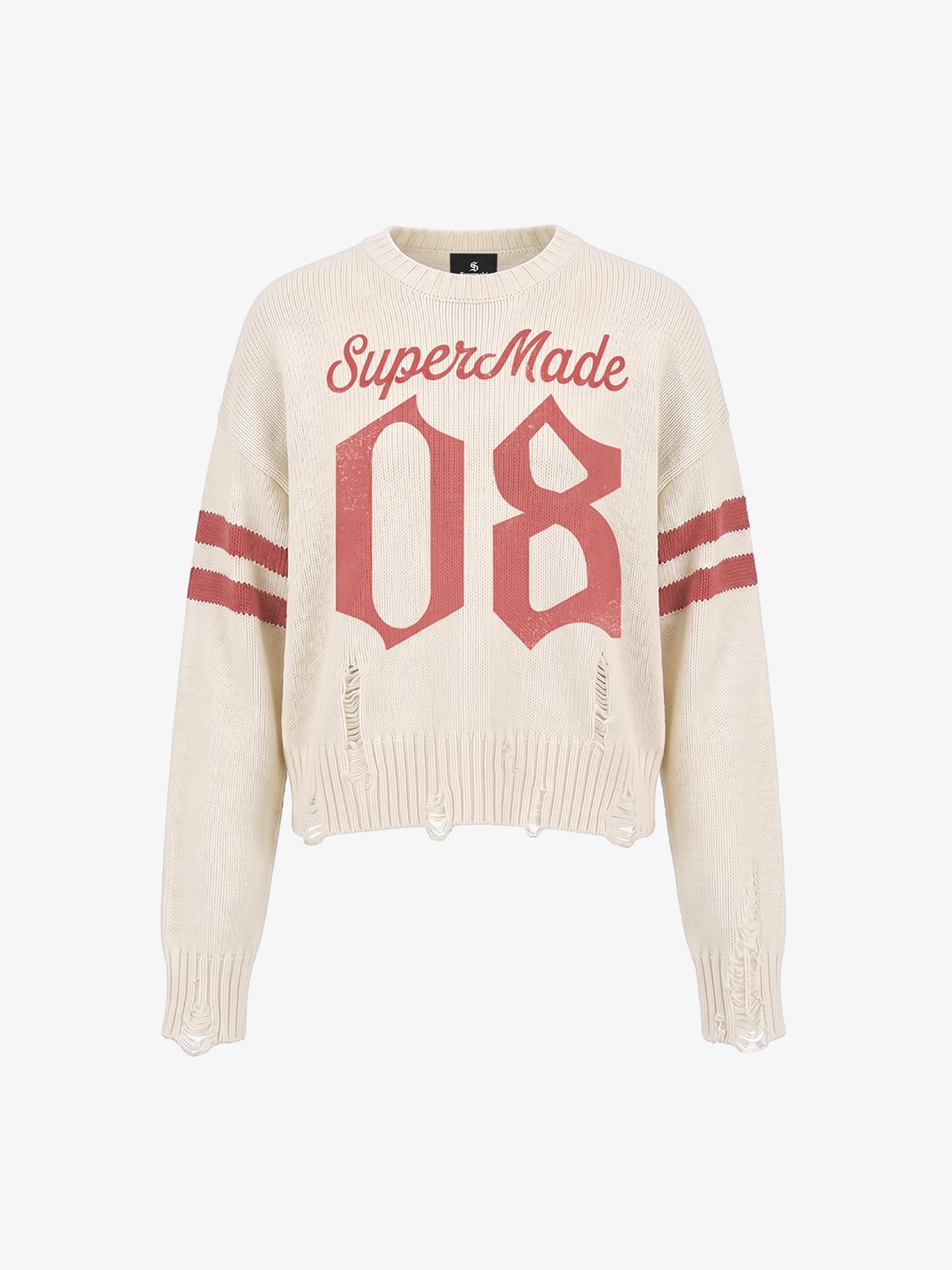 Vintage Digital Print Knit Sweater
