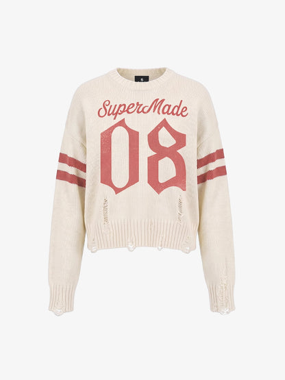 Vintage Digital Print Knit Sweater