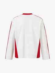 Jersey Digital Print Colorblock Long-Sleeved T-Shirt 