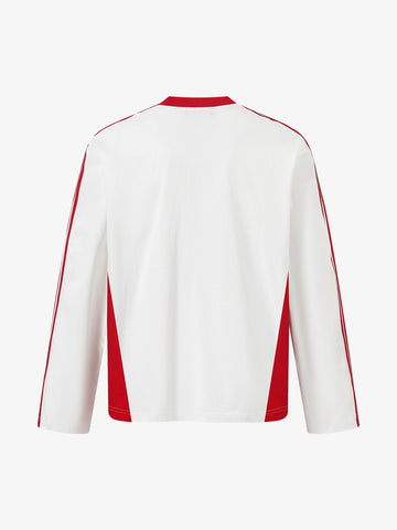 Jersey Digital Print Colorblock Long-Sleeved T-Shirt 