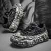 Tire-Tread Distressed Sneakers