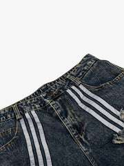 Cropped Jeans mit Sternenpatch