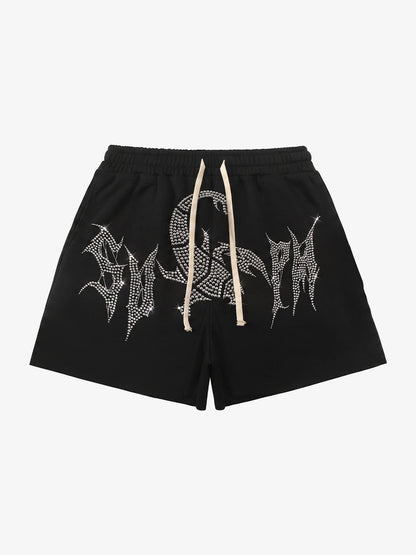 Rhinestone Scorpion Gothic Shorts 