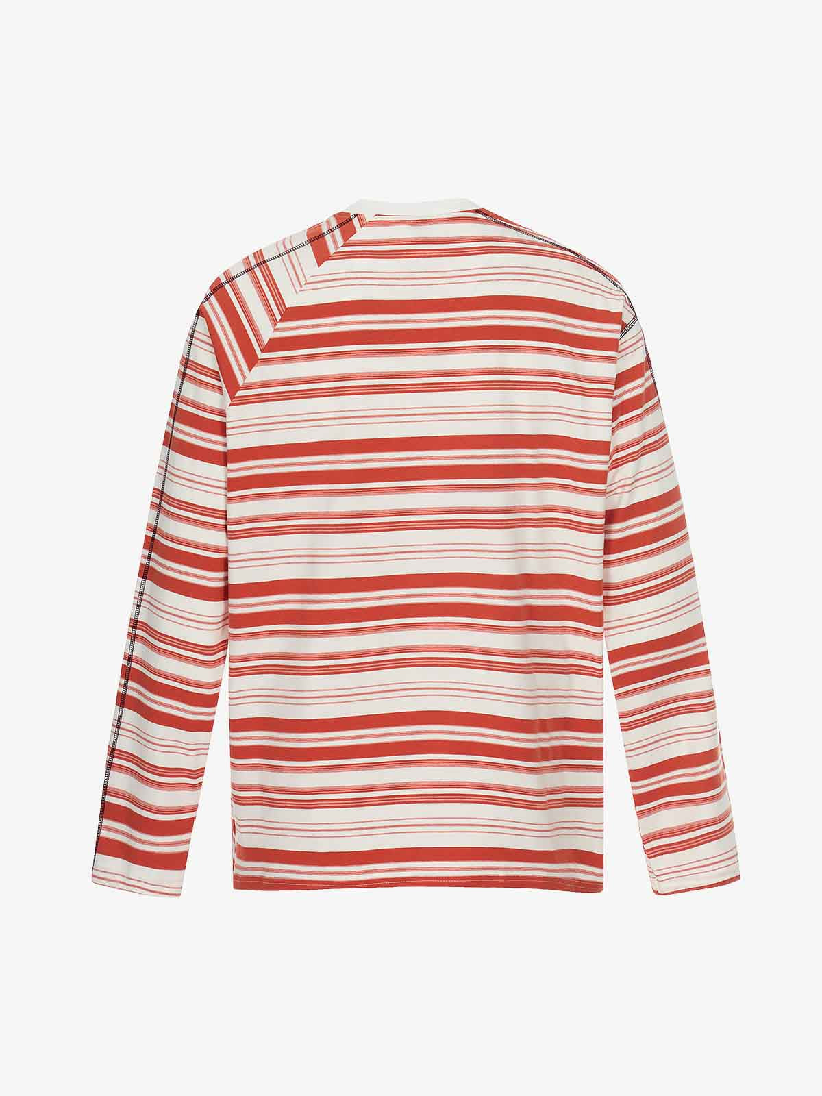 Color Block Striped Embroidered Long Sleeve T-Shirt