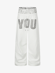 Double-Waist "YOU" Graphic Sweatpants