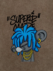 Thesupermade Graffiti Trend Blue Dreadlock Boy T-Shirt 