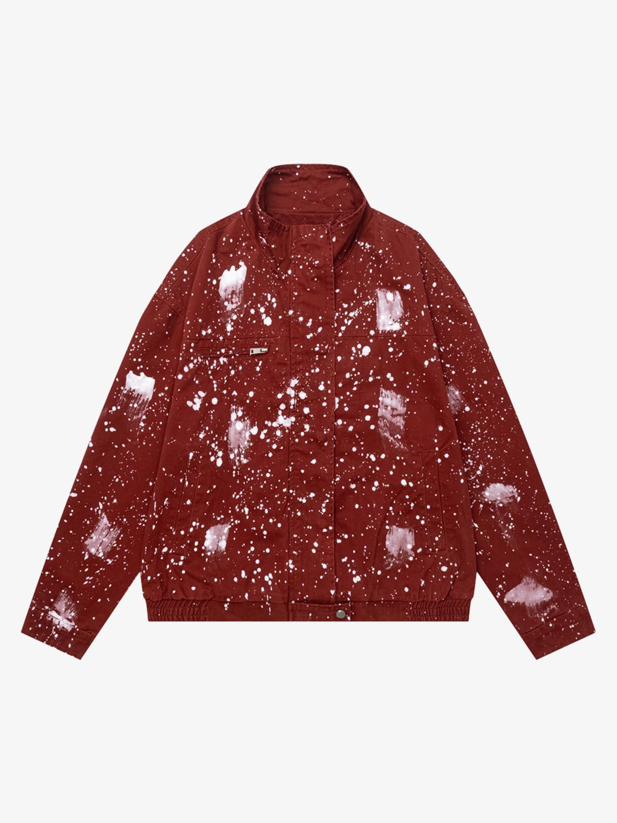 Heavy-duty Spray Paint Splatter Collar Jacket