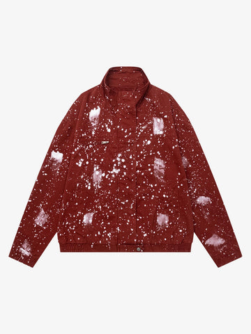 Heavy-duty Spray Paint Splatter Collar Jacket