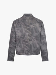 Street-style Distressed Slanted Placket PU Leather Jacket