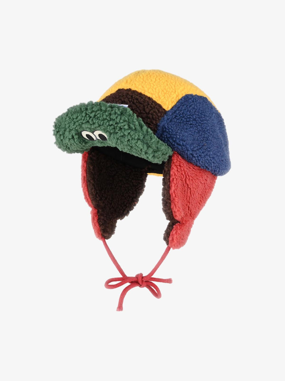 Block Faux Sherpa Frog Ear Flap Hat 