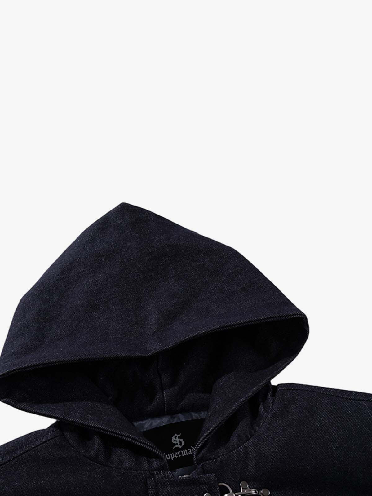 Denim Toggle Detail Bomber Jacket 