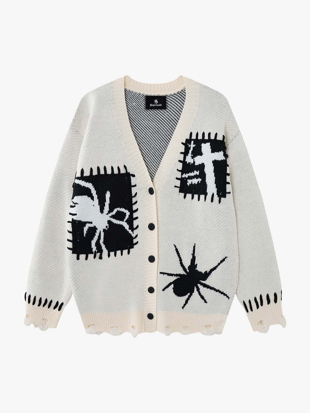 Cross Spider Jacquard Knit Sweater