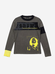 SUPM Portrait Graphic Distressed Long Sleeve Tee