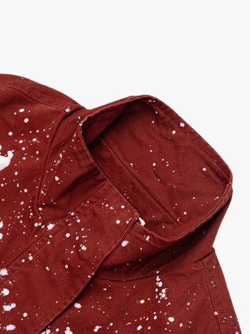 Heavy-duty Spray Paint Splatter Collar Jacket