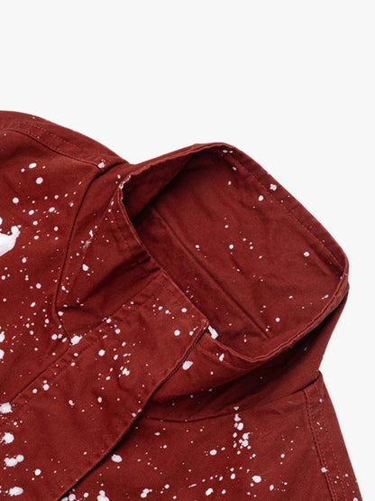 Heavy-duty Spray Paint Splatter Collar Jacket