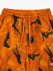 All-Over Camo Multi-Pocket Wide-Leg Sweatpants
