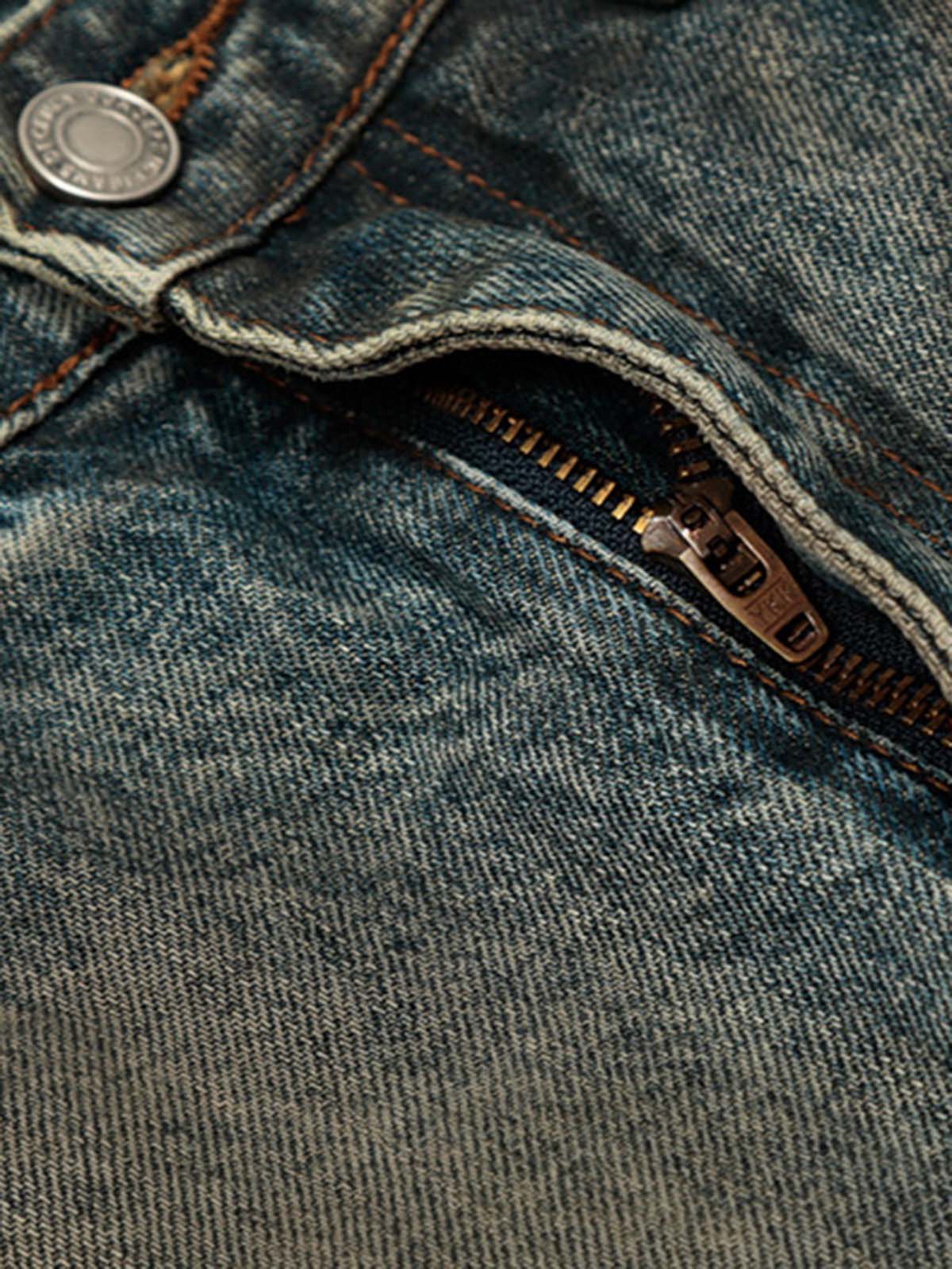 Vintage Mud-Dyed Distressed Barrel Jeans - 2537 