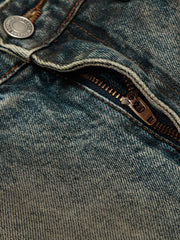 Vintage Mud-Dyed Distressed Barrel Jeans - 2537 