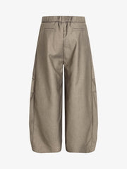 Pleated Drawstring Scimitar Track Pants 