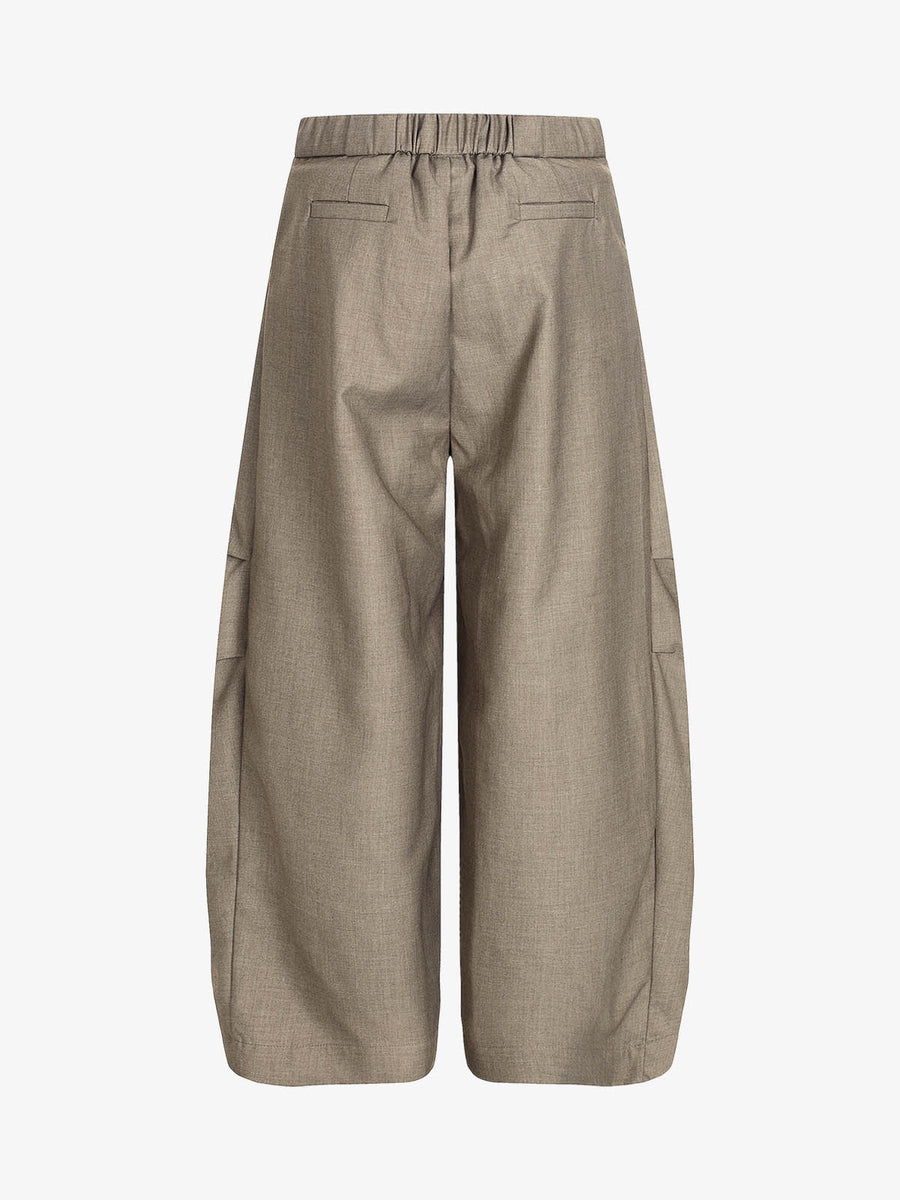 Pleated Drawstring Scimitar Track Pants; Khaki / S, Khaki / M, Khaki / L, Khaki / XL, Khaki / 2XL