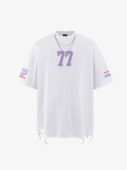 Detachable Chain Necklace Casual T-Shirt 