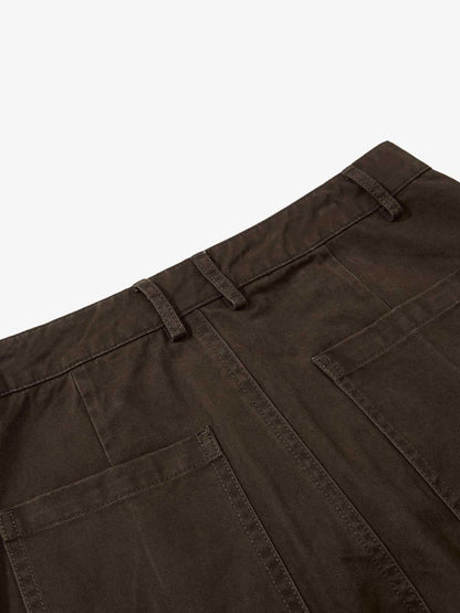 Retro Patchwork Graphic Multi-Pocket Flared Cargo Pants 