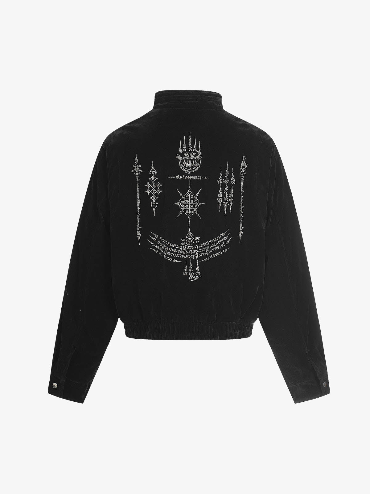 Vintage Suede Embroidered Toggle-Buckle Stand Collar Down Jacket 