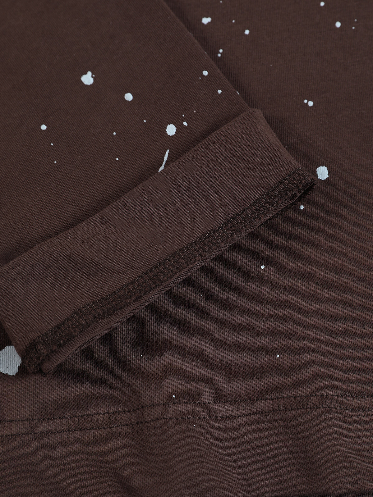 Cotton Washed Slim Fit Long-Sleeve T-Shirt with Splatter Graphic Print and Gothic 3D stereoscopic silicone printing Logo Design 