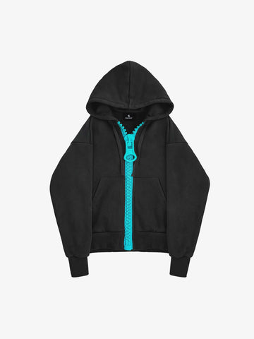 Chunky Zip Boxy Fit Zip-Up Hoodie