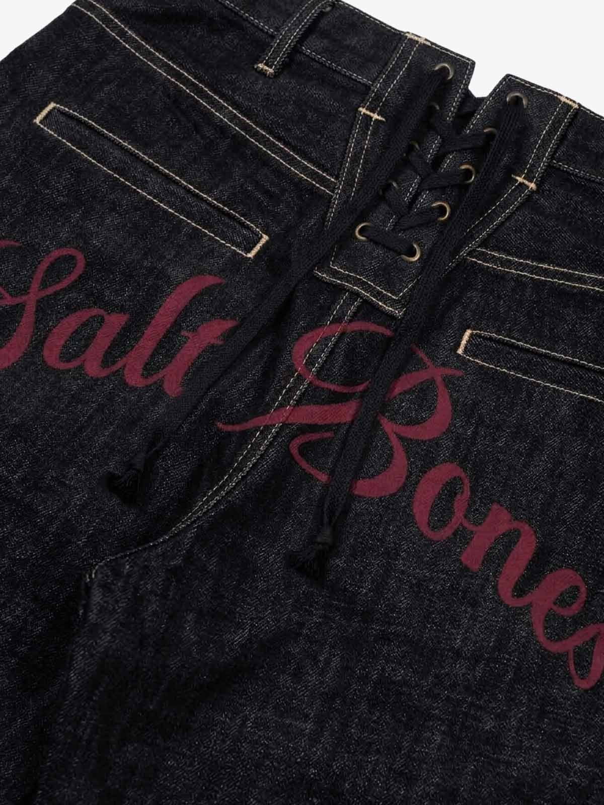 Pirate Skull Heavyweight Black Raw Denim Jeans