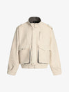 Military-Inspired Utility Shoulder Straps Zip Jacket