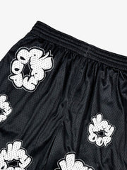 Abstract Letter Graphic Athletic Shorts 