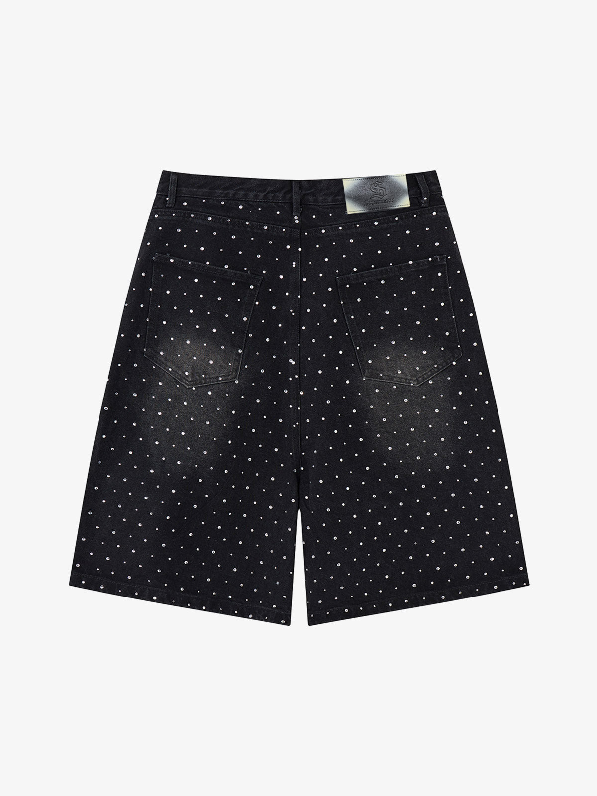 Pantaloncini di jeans ricamati con perle