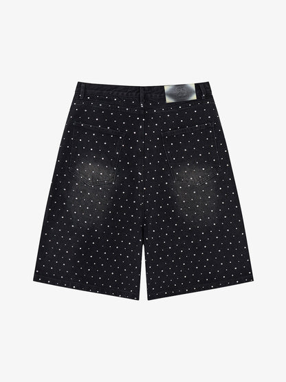 Pearl Embroidered Denim Shorts