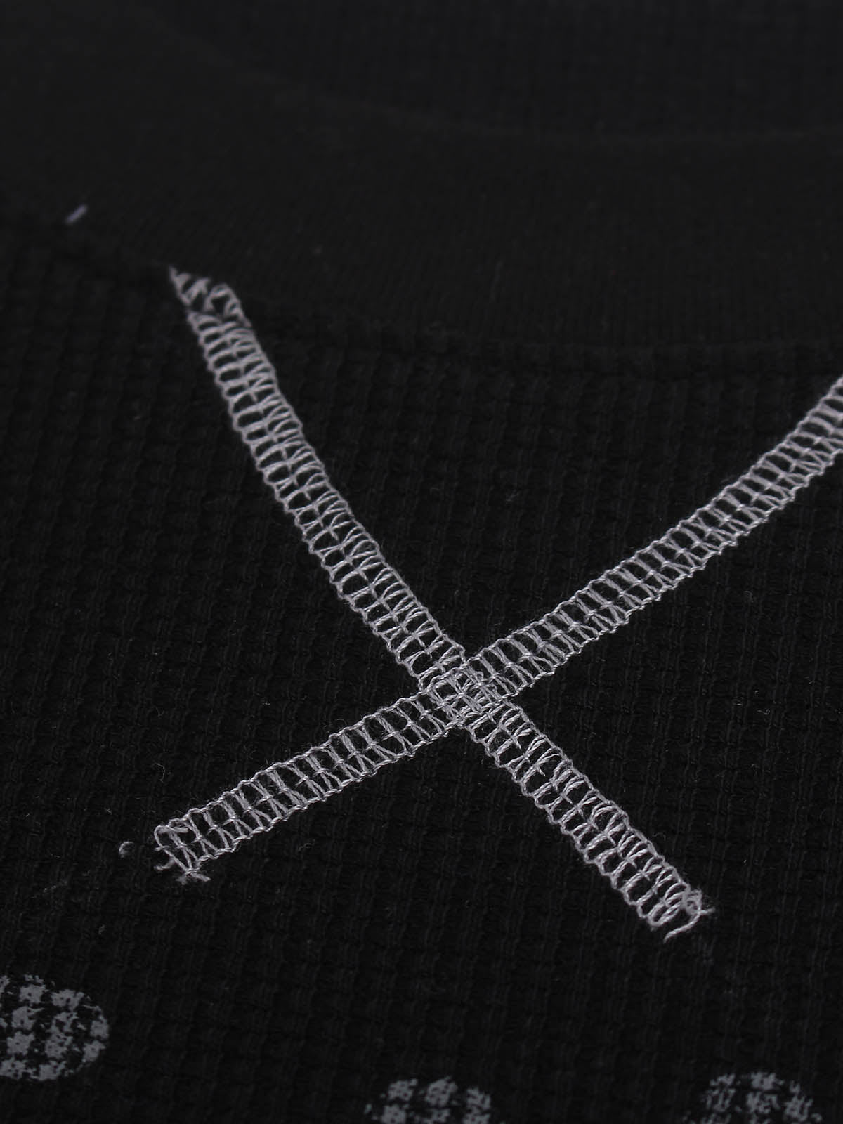 Slogan Graphic Waffle Long Sleeve Tee
